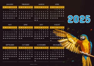 eCalen Vibrant Wings 2025 Calendar