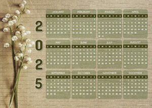 Lily of the Valley 2025 Calendar