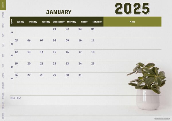 Potted Succulent Graces 2025 Planner