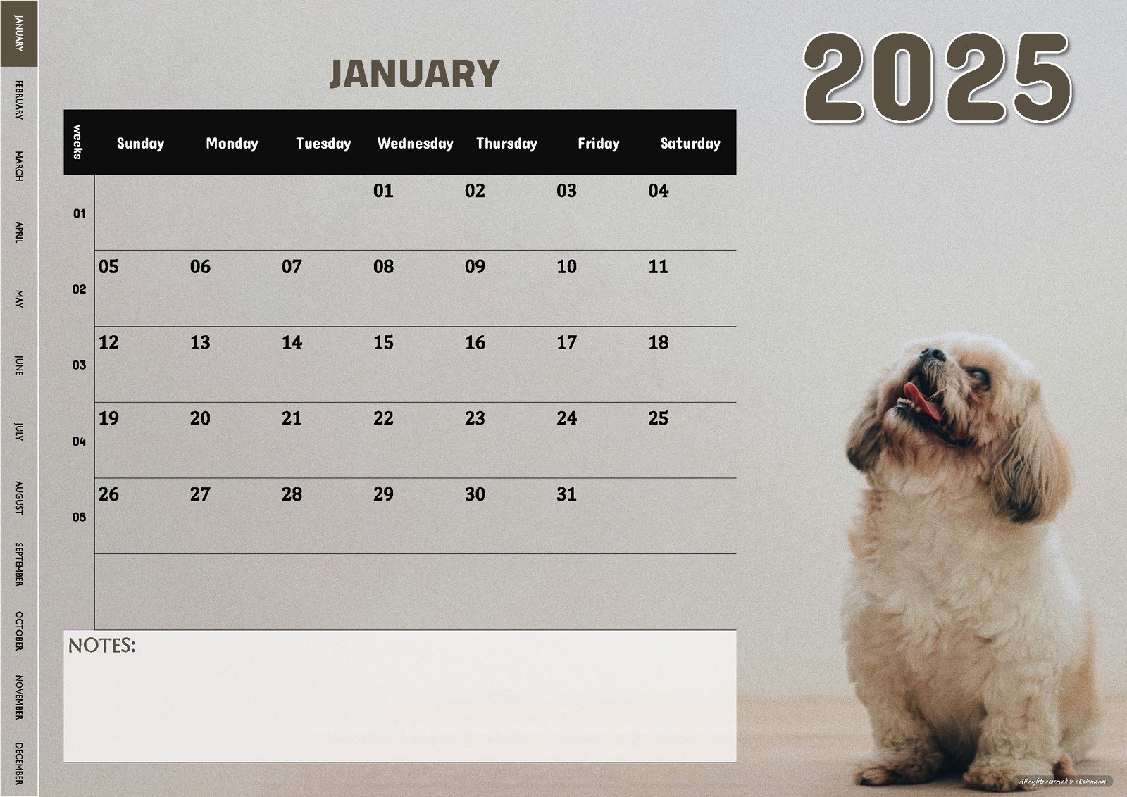 eCalen Brownie Canine 2025 Planner